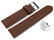 Schnellwechsel Uhrenarmband weiches Leder genarbt dunkelbraun 14mm Schwarz
