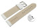 Schnellwechsel Uhrenarmband weiches Leder genarbt weiß 16mm Stahl