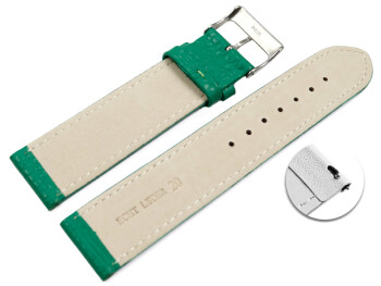 Schnellwechsel Uhrenarmband weiches Leder genarbt grasgrün 12mm Stahl