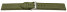 Schnellwechsel Uhrenarmband weiches Leder genarbt olive 20mm Schwarz