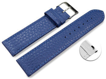 Schnellwechsel Uhrenarmband weiches Leder genarbt navy blau 16mm Schwarz