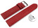 Schnellwechsel Uhrenarmband weiches Leder genarbt dunkelrot 12mm Schwarz