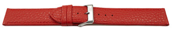 Schnellwechsel Uhrenarmband weiches Leder genarbt rot 22mm Schwarz