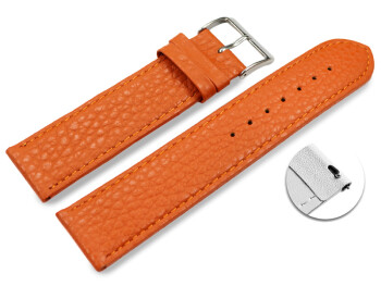 Schnellwechsel Uhrenarmband weiches Leder genarbt orange 14mm Schwarz