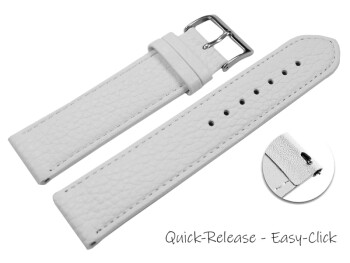 XL Schnellwechsel Uhrenarmband weiches Leder genarbt weiß 12mm 14mm 16mm 18mm 20mm 22mm
