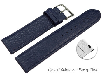 XL Schnellwechsel Uhrenarmband weiches Leder genarbt dunkelblau 12mm 14mm 16mm 18mm 20mm 22mm