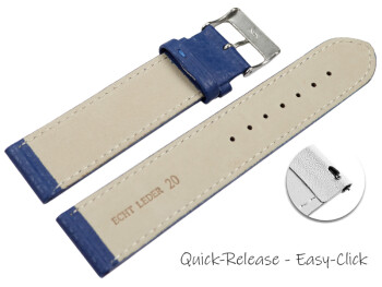 XL Schnellwechsel Uhrenarmband weiches Leder genarbt navy blau 12mm 14mm 16mm 18mm 20mm 22mm