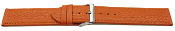 XL Schnellwechsel Uhrenarmband weiches Leder genarbt orange 12mm 14mm 16mm 18mm 20mm 22mm