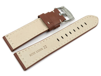 Uhrenband Sattelleder massives Leder rot-braun 18mm 20mm 22mm 24mm