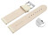 XL Schnellwechsel Uhrenarmband weiches Leder genarbt creme 12mm Stahl