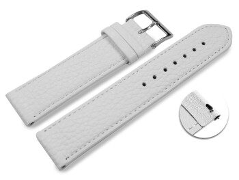 XL Schnellwechsel Uhrenarmband weiches Leder genarbt weiß 12mm Schwarz