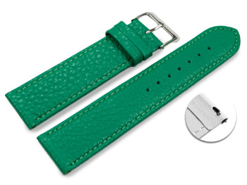 XL Schnellwechsel Uhrenarmband weiches Leder genarbt grasgrün 22mm Schwarz