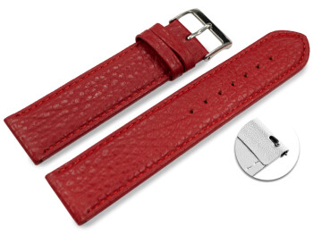 XL Schnellwechsel Uhrenarmband weiches Leder genarbt dunkelrot 20mm Stahl