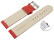 XL Schnellwechsel Uhrenarmband weiches Leder genarbt rot 20mm Gold