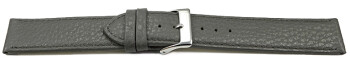 XS Schnellwechsel Uhrenarmband weiches Leder genarbt dunkelgrau 12mm 14mm 16mm 18mm 20mm