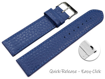 XS Schnellwechsel Uhrenarmband weiches Leder genarbt navy blau 12mm 14mm 16mm 18mm 20mm