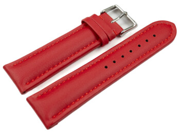 Uhrenarmband Vegan Korn rot gepolstert 20mm Gold
