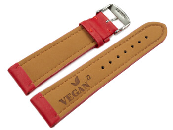 Uhrenarmband Vegan Korn rot gepolstert 20mm Gold