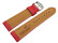 Uhrenarmband Vegan Korn rot gepolstert 20mm Gold