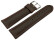 Uhrenarmband Vegan Korn dunkelbraun gepolstert 24mm Stahl