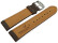 Uhrenarmband Vegan Korn dunkelbraun gepolstert 24mm Stahl