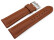 Uhrenarmband Vegan Korn hellbraun gepolstert 24mm Schwarz