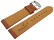 Uhrenarmband Vegan Korn hellbraun gepolstert 24mm Schwarz