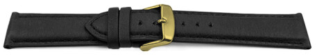 Uhrenarmband sehr weiches Leder gepolstert Retro Optik Schiefer 16mm Gold
