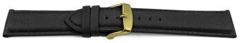 Uhrenarmband sehr weiches Leder gepolstert Retro Optik Schiefer 16mm Gold