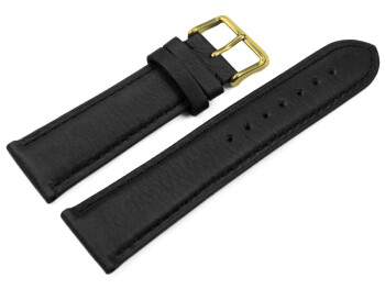 Uhrenarmband sehr weiches Leder gepolstert Retro Optik Schiefer 16mm Gold