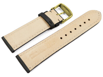Uhrenarmband sehr weiches Leder gepolstert Retro Optik Schiefer 16mm Gold