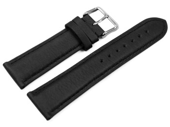 Uhrenarmband sehr weiches Leder gepolstert Retro Optik Schiefer 19mm Stahl