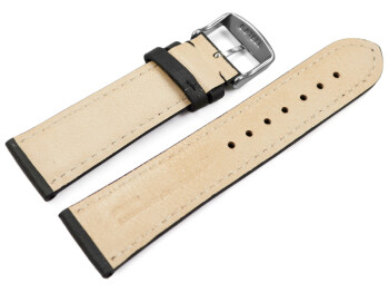 Uhrenarmband sehr weiches Leder gepolstert Retro Optik Schiefer 19mm Stahl