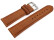 Uhrenarmband sehr weiches Leder gepolstert Retro Optik hellbraun 16mm Gold