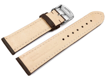 Uhrenarmband sehr weiches Leder gepolstert Retro Optik dunkelbraun 19mm Gold