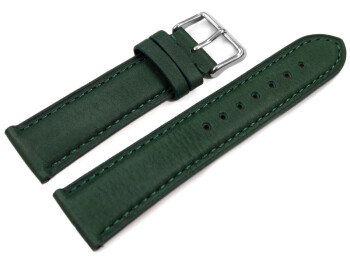 Uhrenarmband sehr weiches Leder gepolstert Retro Optik grün 14mm Gold