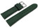 Uhrenarmband sehr weiches Leder gepolstert Retro Optik grün 14mm Gold