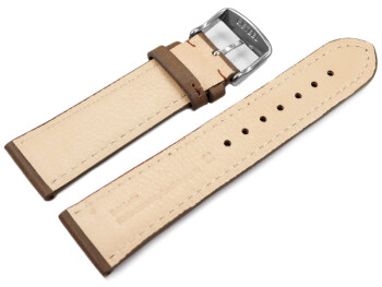 Uhrenarmband sehr weiches Leder gepolstert Retro Optik Tobacco 20mm Stahl