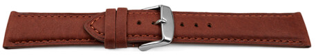 Uhrenarmband sehr weiches Leder gepolstert Retro Optik Rust 22mm Stahl