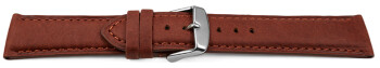 Uhrenarmband sehr weiches Leder gepolstert Retro Optik Rust 23mm Schwarz