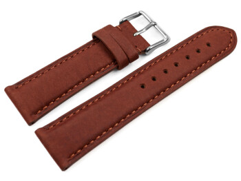 Uhrenarmband sehr weiches Leder gepolstert Retro Optik Rust 23mm Schwarz