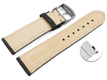 Schnellwechsel Uhrenband sehr weiches Leder gepolstert Retro Optik Schiefer 21mm Stahl