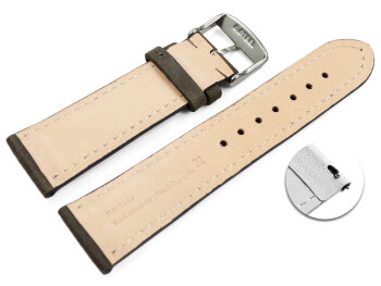 Schnellwechsel Uhrenband sehr weiches Leder gepolstert Retro Optik Stone 19mm Stahl