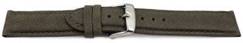 Schnellwechsel Uhrenband sehr weiches Leder gepolstert Retro Optik Stone 22mm Stahl