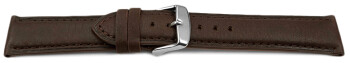 Schnellwechsel Uhrenband sehr weiches Leder gepolstert Retro Optik dunkelbraun 23mm Gold