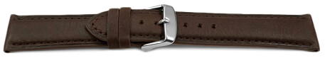 Schnellwechsel Uhrenband sehr weiches Leder gepolstert Retro Optik dunkelbraun 24mm Gold