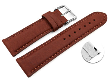 Schnellwechsel Uhrenband sehr weiches Leder gepolstert Retro Optik Rust 16mm Stahl