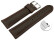 Schnellwechsel Uhrenarmband Vegan Korn dunkelbraun gepolstert 20mm Stahl