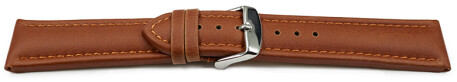 Schnellwechsel Uhrenarmband Vegan Korn hellbraun gepolstert 22mm Stahl