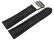 Faltschließe Uhrenarmband Leder Kroko schwarz 18mm Schwarz